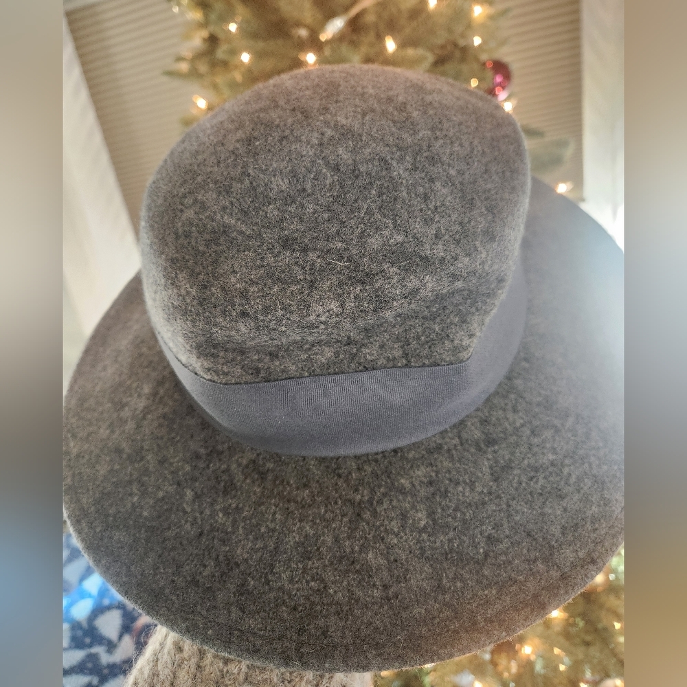 Kate & Co 100% Wool Womens Gray Fedora Cloche Hat New